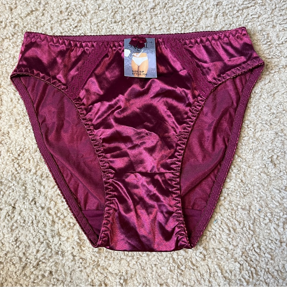 Vintage Regal Women's Small Underwear Nylon Style 730 Intimate Burgundy NWT New